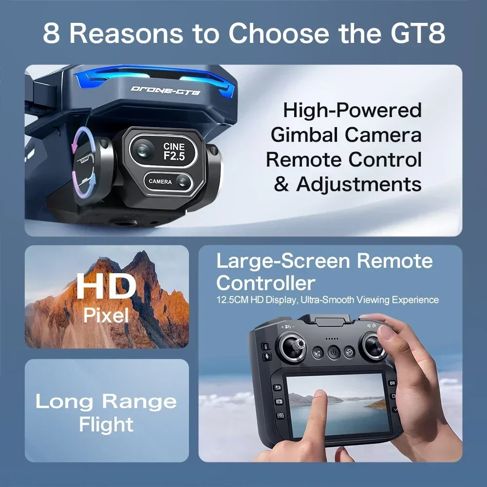 الطائرة بدون طيار 4K HD GT8 كا - مراجعة Drone Ae Rc وسعره